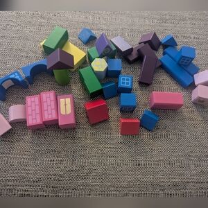 35 Colorful Wooden Building Blocks Set